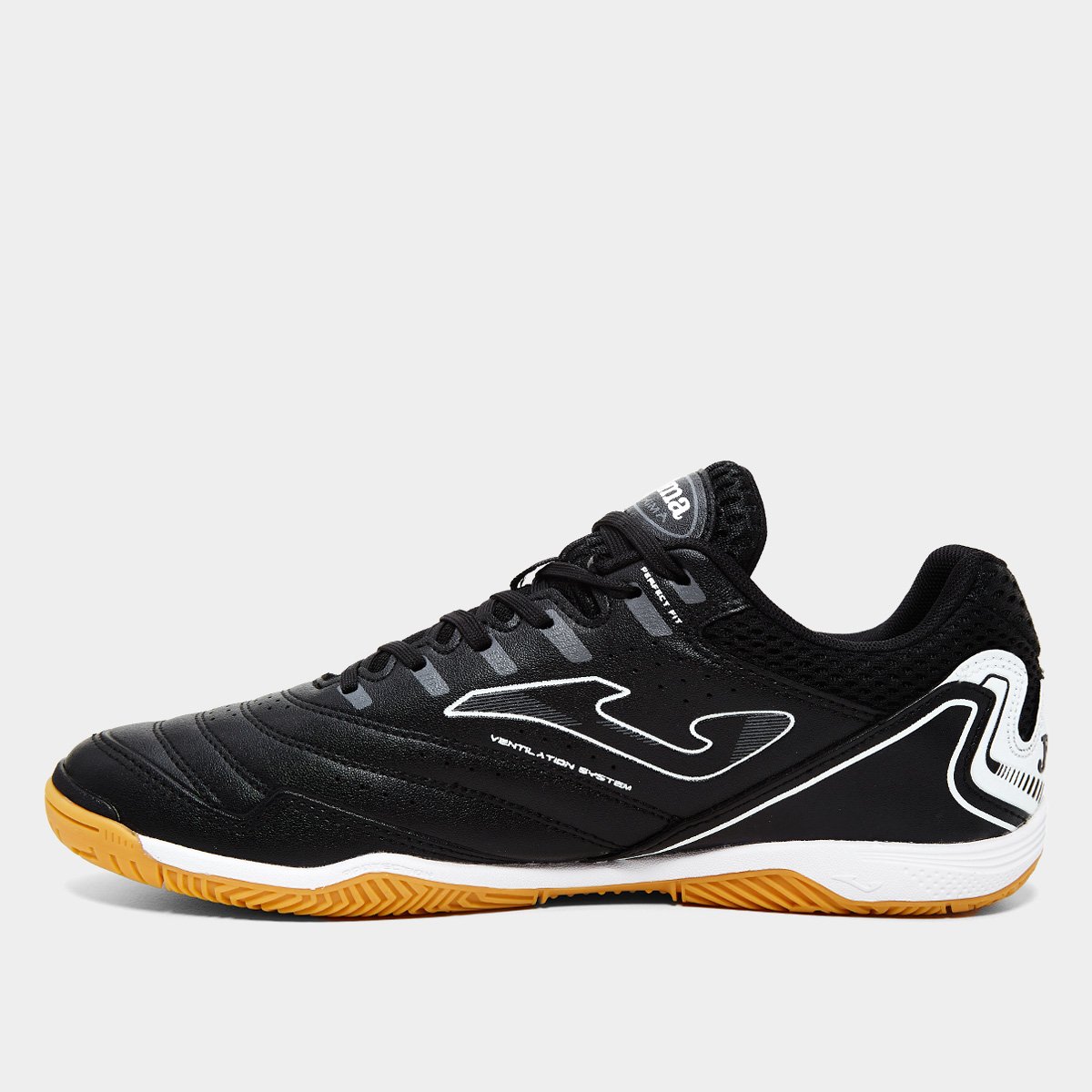 Chuteira Futsal Joma Maxima Unissex - Preto+Branco - Imagem 6