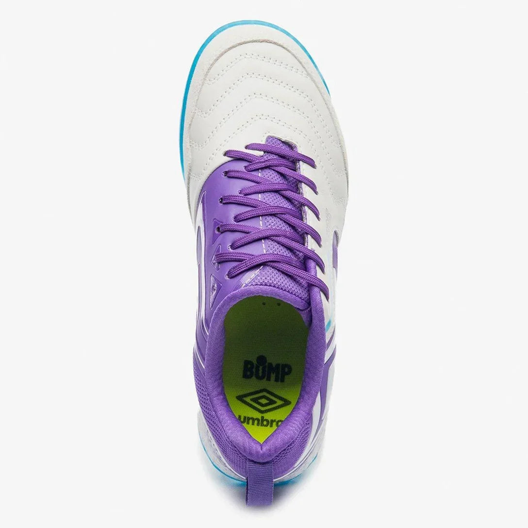 Chuteira Futsal Umbro Pro 5 Bump Unissex - Branco+Roxo - Imagem 3