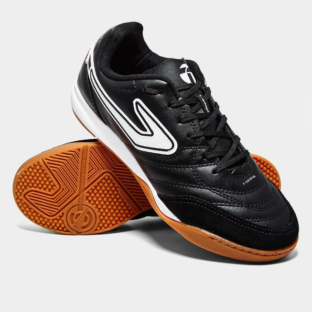 Chuteira Futsal Topper Maestro Club V Unissex - Preto+Vermelho - Imagem 2