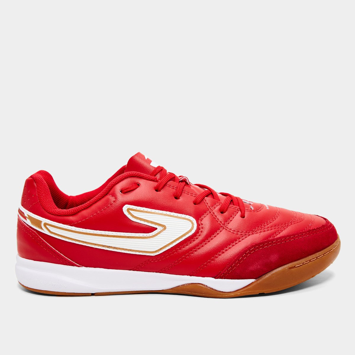 Chuteira Futsal Topper Maestro Club V Prisma Unissex - Vermelho+Branco