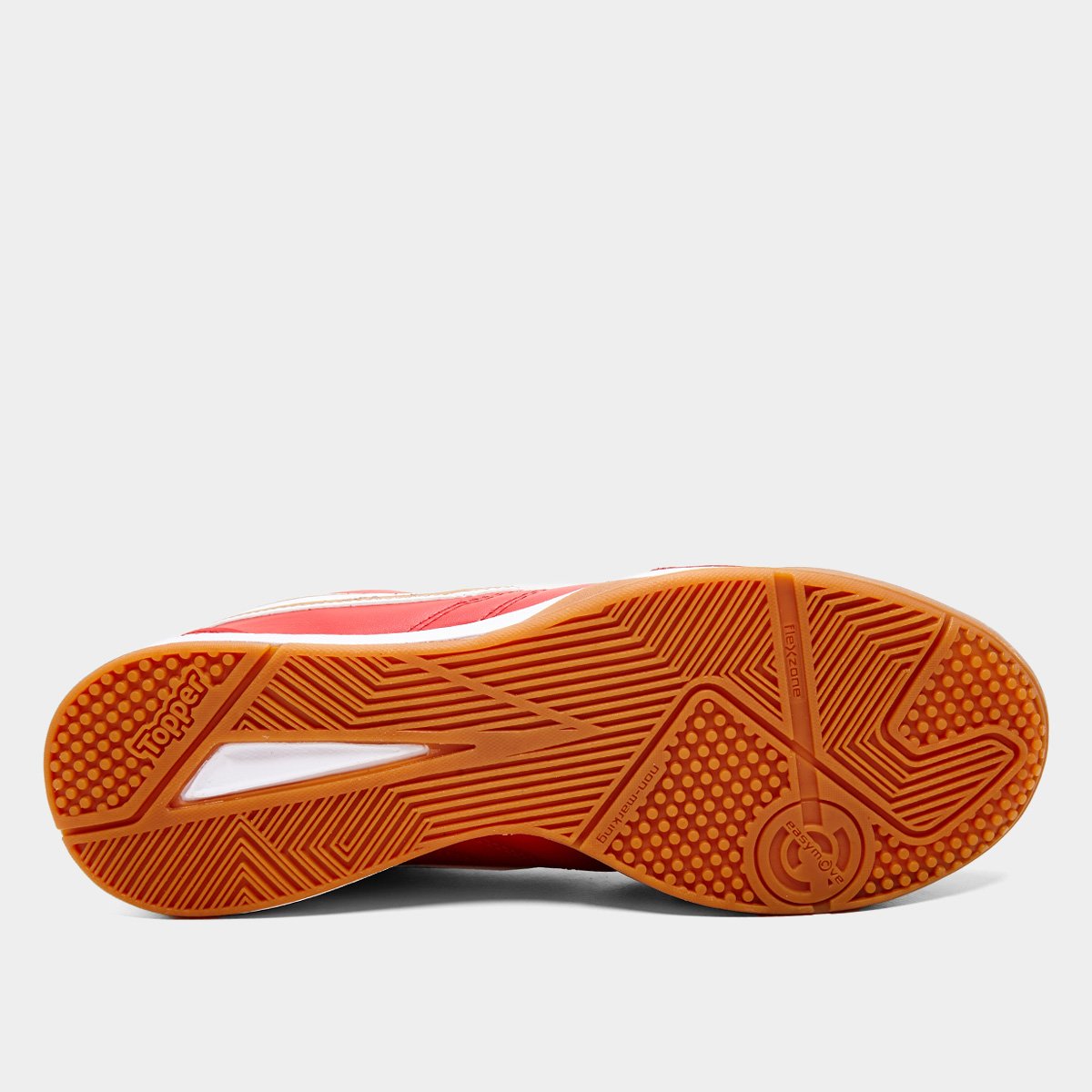 Chuteira Futsal Topper Maestro Club V Prisma Unissex - Vermelho+Branco - Imagem 5