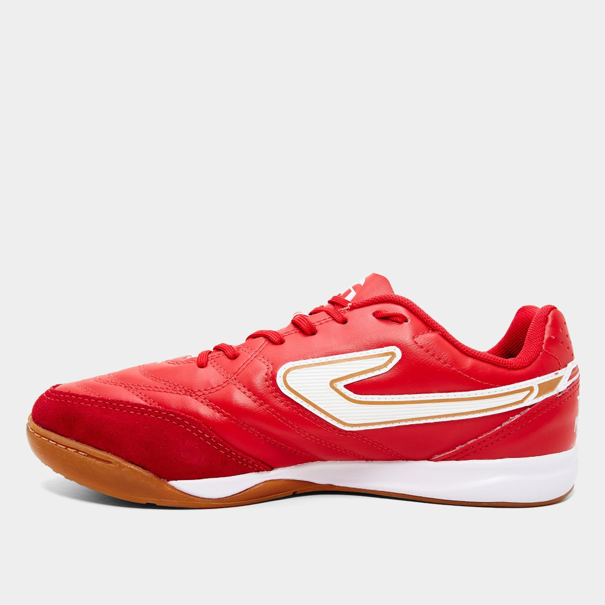 Chuteira Futsal Topper Maestro Club V Prisma Unissex - Vermelho+Branco - Imagem 6